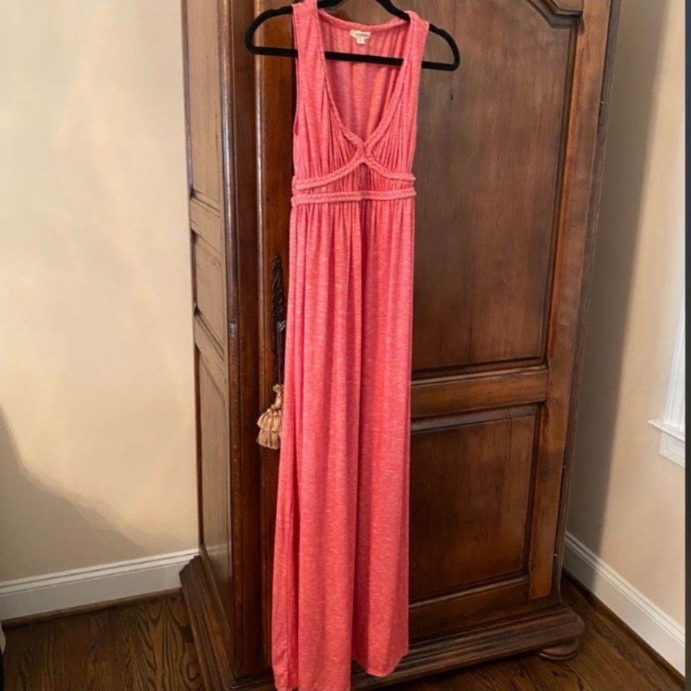 Max Studio Braided Trim Space Dyed Maxi Dress